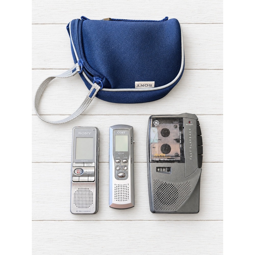 Vintage Voice Recorder Lot Sony ICD-B500 Coby CX-R122 GE 3-5385B Untested